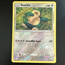 Pokemon 2019 Hidden Fates Snorlax 50/68 Reverse Holofoil Rare NM - Image 1