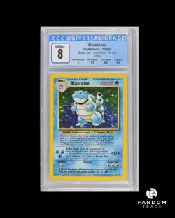 CGC 8 NM/Mint Blastoise Holo 2/102 Pokemon Base Set Unlimited - Image 1