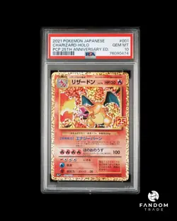 PSA 10 GEM MT Charizard Holo 2021 Pokemon 25th Anniversary Ed 001/025 Japanese - Image 1