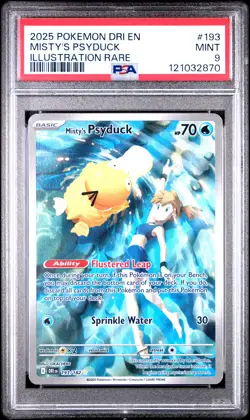 2025 POKEMON DRI EN-DESTINED RIVALS ILLUSTRATION RARE #193 MISTY'S PSYDUCK PSA 9 - Image 1