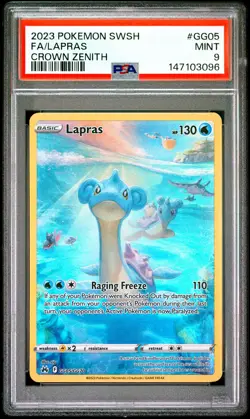 PSA 9 - 2023 Pokemon Sword And Shield Crown Zenith - Fa/Lapras - #GG05 - Image 1