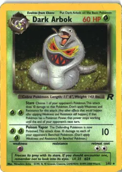 Dark Arbok 2/82 Holo Rare Team Rocket Pokemon Unlimited Holo Damaged - Image 1