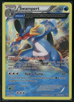 2015 Pokemon Primal Clash Swampert 36/160 Ancient Trait Rare Holo - Image 1