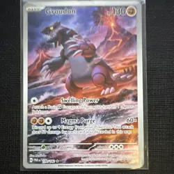 Pokemon TCG Groudon 199/182 SV04 Paradox Rift Illustration Rare Holo Eng 2023 - Image 1