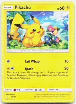 PIKACHU (#29) 29/30 C SM TRAINER KIT: LYCANROC & ALOLAN RAICHU POKEMON MP - Image 1