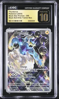 CGC 10 THUNDURUS 209 BLACK BOLT ELITE TRAINER BOX POKEMON PRISTINE - Image 1