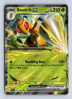 Beedrill ex 003/086 Double Rare ME04: Chaos Rising Pokemon NM/M - Image 1