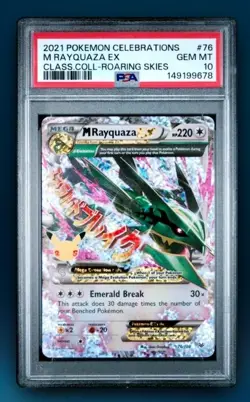 2021 Pokemon Sword & Shield Celebrations 76 M Rayquaza EX PSA 10 147981439 - Image 1