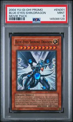 2004 YU-GI-OH! PROMO MOVIE PACK #EN001 BLUE-EYES SHINING DRAGON PSA 9 - Image 1
