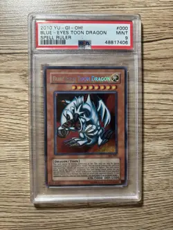 Konami Yu-Gi-Oh! Blue-Eyes Toon Dragon SRL-000 Spell Ruler UR Holo PSA 9 Eng - Image 1