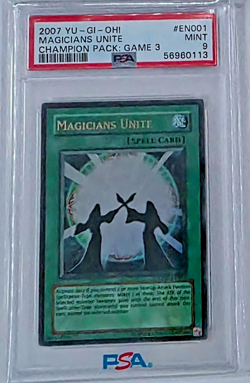 Yugioh PSA 9 Mint 2007 Magicians Unite CP03-EN001 Ultra Rare - Image 1
