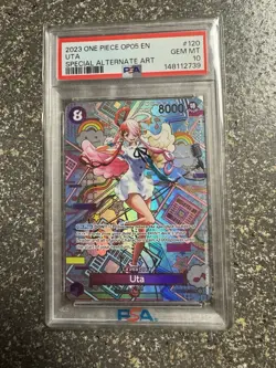 One Piece Card Uta OP02-120 SP Alternative Art Awakening of the New Era PSA 10 - Image 1