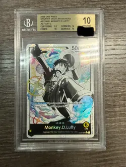 One Piece CCG Monkey.D.Luffy Black & White Alternate Art ST29-001 BGS 10 - Image 1
