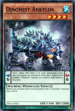 Dinomist Ankylos - TDIL-EN026 - Common - 1st Edition Near Mint Yugioh! Card - Image 1