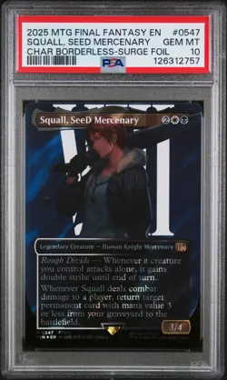 2025 MTG FIN EN - Squall, SeeD Mercenary #0547 - BorderLess Surge Foil - PSA 10 - Image 1