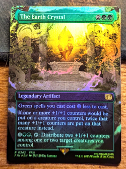 THE EARTH CRYSTAL Borderless Foil - Final Fantasy MTG Magic: the Gathering - Image 1