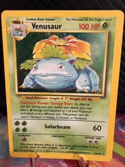 Pokemon Base Set Venusaur Holo 15/102 HP WOTC Vintage Holo Rare - Image 1