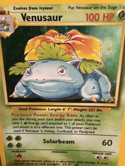 Pokemon Base Set Venusaur Holo 15/102 HP WOTC Vintage Holo Rare - Image 2