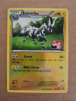 Zebstrika 42/114 Pokemon League Reverse Holo Crosshatch Promo NM-Mint - Image 1