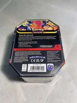 Pokemon TCG Mega Evolution Phantasmal Flames Charizard Ex Tin Factory Sealed Box - Image 2