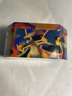 Pokemon TCG Mega Evolution Phantasmal Flames Charizard Ex Tin Factory Sealed Box - Image 5