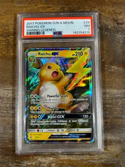 Pokemon 2017 Sun Moon Shining Legends RAICHU GX #29 PSA 7 RARE - Image 1
