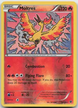 Moltres 9/124 Rare Fates Collide Pokemon TCG Reverse Holo MP - Image 1
