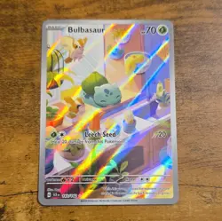 Bulbasaur 143/142 SV07 Stellar Crown Illustration Rare Holo Pokemon TCG Eng - Image 1
