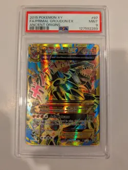 2015 Pokemon XY Ancient Origins Primal Groudon EX Full Art 97/98 Mint PSA 9 - Image 1