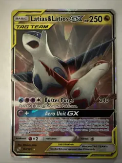 Pokemon Latias & Latios GX Holo Ultra Rare Sun & Moon 113/181 Moderately Played - Image 1