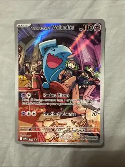 Pokemon TCG Team Rocket's Wobbuffet 203 Scarlet & Violet Black Star Promo - Image 1