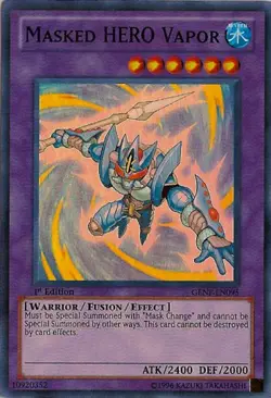 YUGIOH MASKED HERO VAPOR SUPER RARE GENF-EN095 NEAR MINT - Image 1
