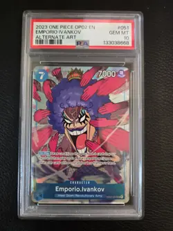 Emporio Ivankov PSA 10 OP02-051 One Piece Paramount War Alt Art - Image 1