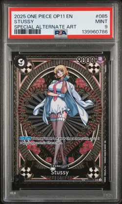 2025 ONE PIECE OP11-A FIST OF DIVINE SPEED SPECIAL ALTERNATE ART STUSSY PSA 9 - Image 1