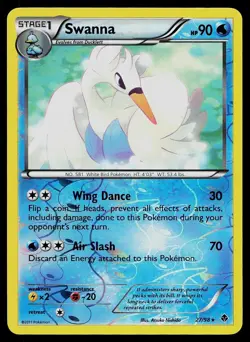 Pokemon Card Emerging Powers Swanna 27/98 Reverse Holo Rare - Image 1