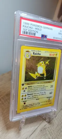 PSA 9 1st Edition Base Set Raichu 14 NM-MT German Pokemon Card Vintage Graded - Image 4