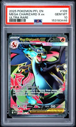 PSA 10 Mega Charizard X EX 109/094 Phantasmal Flames UR Pokemon Card - Gem Mint - Image 1