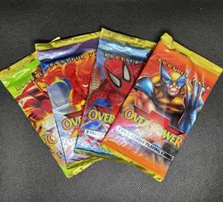 1995 Lot Of 4 Packs of Marvel Overpower Card Game Booster Packs - Factory Sealed - Image 1