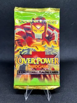 1995 Lot Of 4 Packs of Marvel Overpower Card Game Booster Packs - Factory Sealed - Image 3