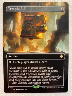 MTG 1x BORDERLESS Temple Bell # 117 Lost Caverns of Ixalan Magic Gathering x1 NM - Image 1