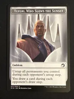 1x Emblem - Teferi, Who Slows the Sunset (017) Innistrad: Midnight Hunt LP MTG - Image 1