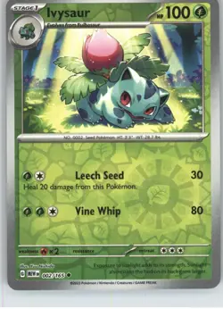 Ivysaur 002/165 Uncommon 151 Pokemon Reverse Holo Near Mint - Image 1
