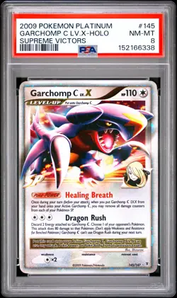 2009 POKEMON PLATINUM SUPREME VICTORS #145 GARCHOMP C LV.X-HOLO PSA 8 - Image 1