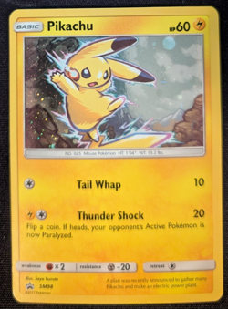 2017 Pokemon Pikachu SM98 Holo Black Star Promo Sidekick Collection English - Image 1