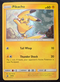 2017 Pokemon Pikachu SM98 Holo Black Star Promo Sidekick Collection English - Image 2