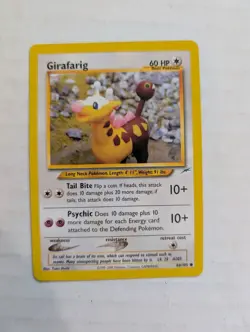 POKEMON WOTC NEO DESTINY UNL. #66 GIRAFARIG COMMON - NM - Image 1