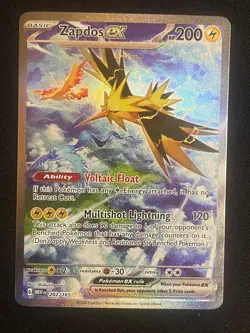 Pokemon Zapdos ex Special Illustration Rare SV: Scarlet & Violet 151 202/165 NM - Image 1