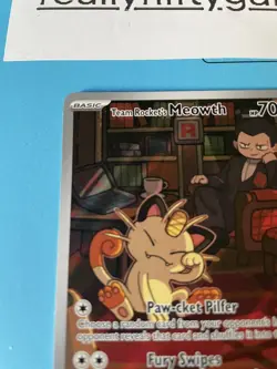 Team Rockets Meowth 203/182 Illustration Rare Destined Rivals DRI Pokemon TCG NM - Image 2