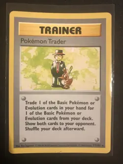 Pokemon TCG Pokemon Trader Trainer 77/102 Base Set Shadowless - Image 1