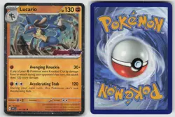 Lucario 114/198 Uncommon Scarlet & Violet Pokemon Cosmo Holo NM - Image 3